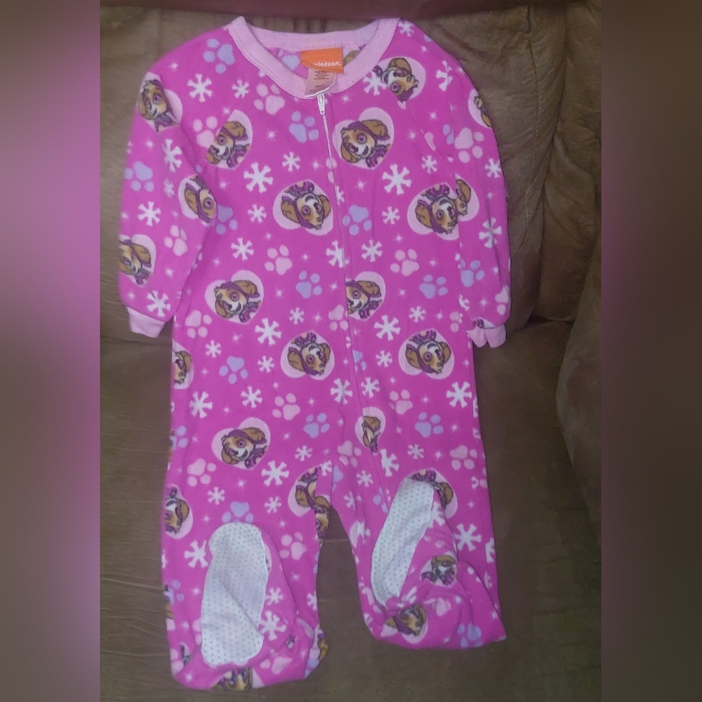 ❄️ Girls Paw Patrol Fleece Footsy Pjs